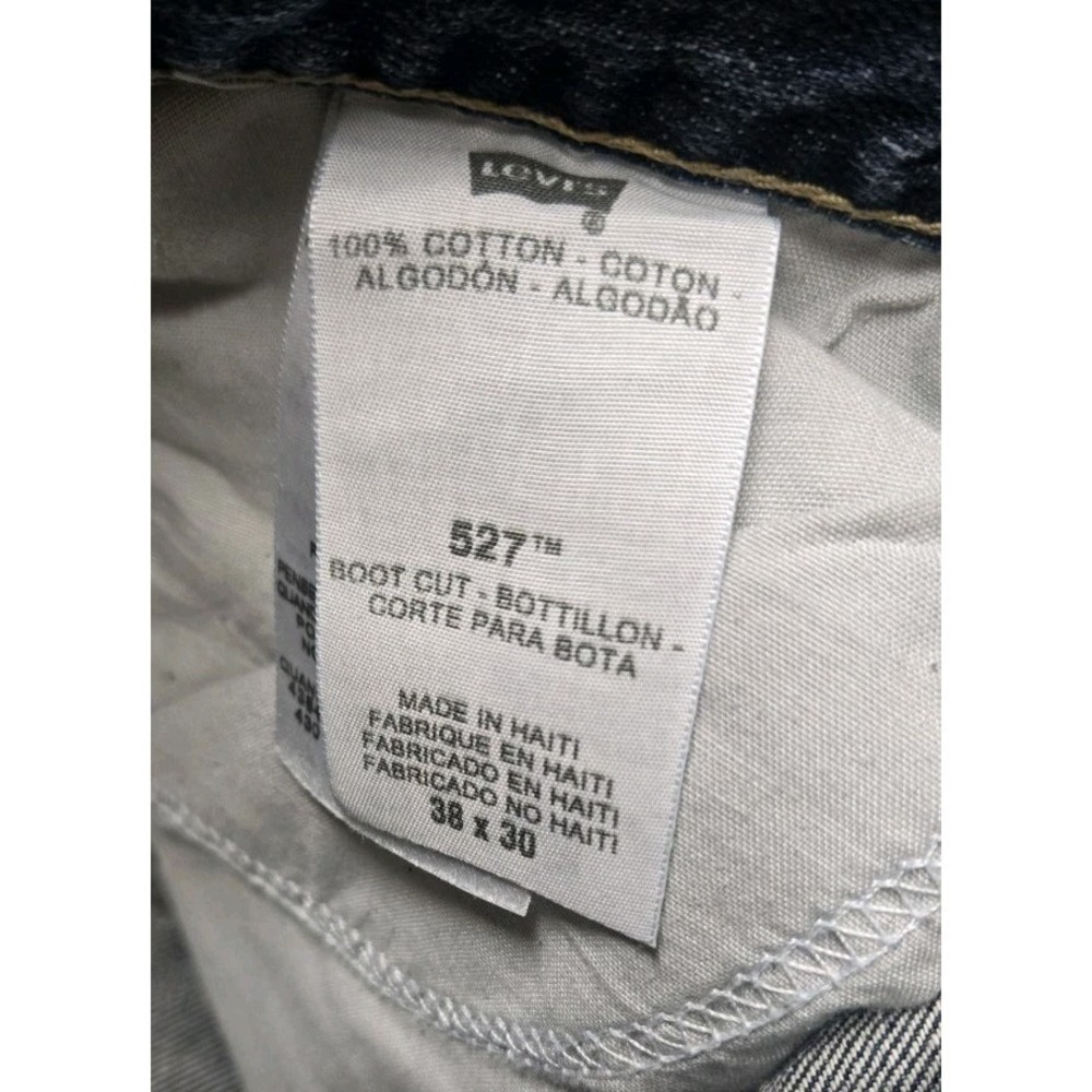 Levi's 527 Jeans Men's 38x30 Medium Wash Blue Denim Slim Bootcut Whiskering - Picture 6 of 7